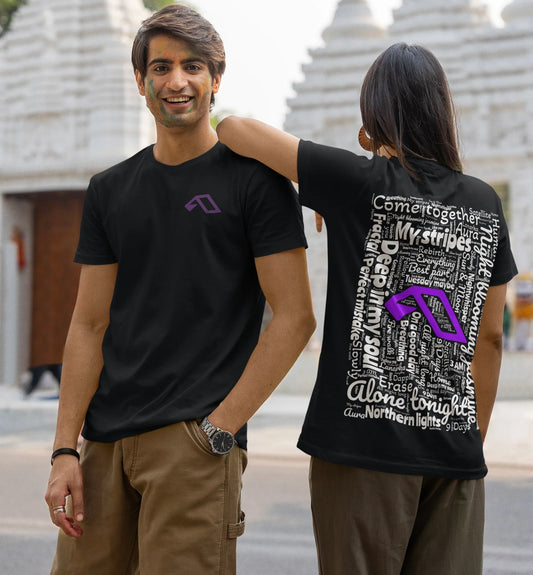 'Anjuna Songs Wordcloud' Unisex Cotton T-shirt
