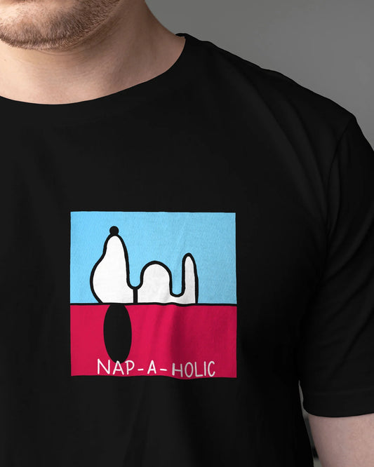 'Nap-a-holic Snoopy' Unisex Cotton T-shirt