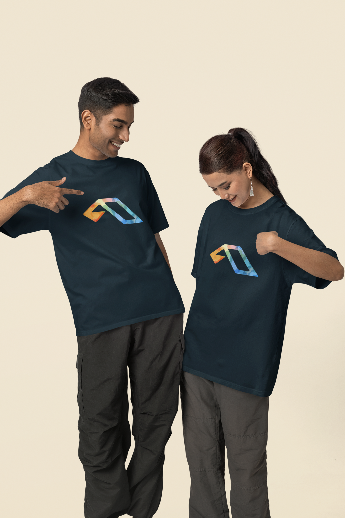 'Anjuna Multicoloured Logo' Unisex Cotton T-shirt
