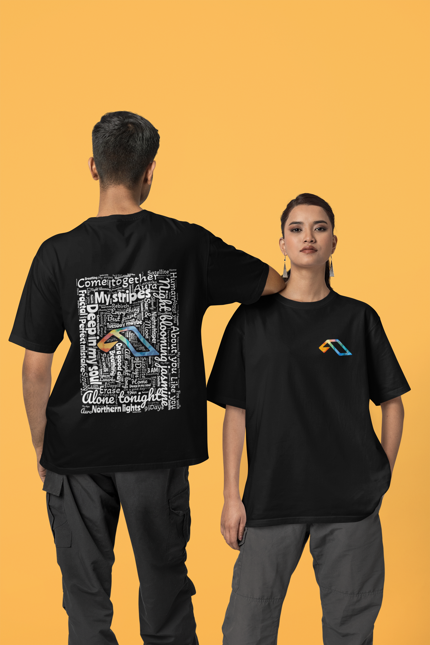 'Anjuna Music Wordcloud' Unisex Cotton T-shirt