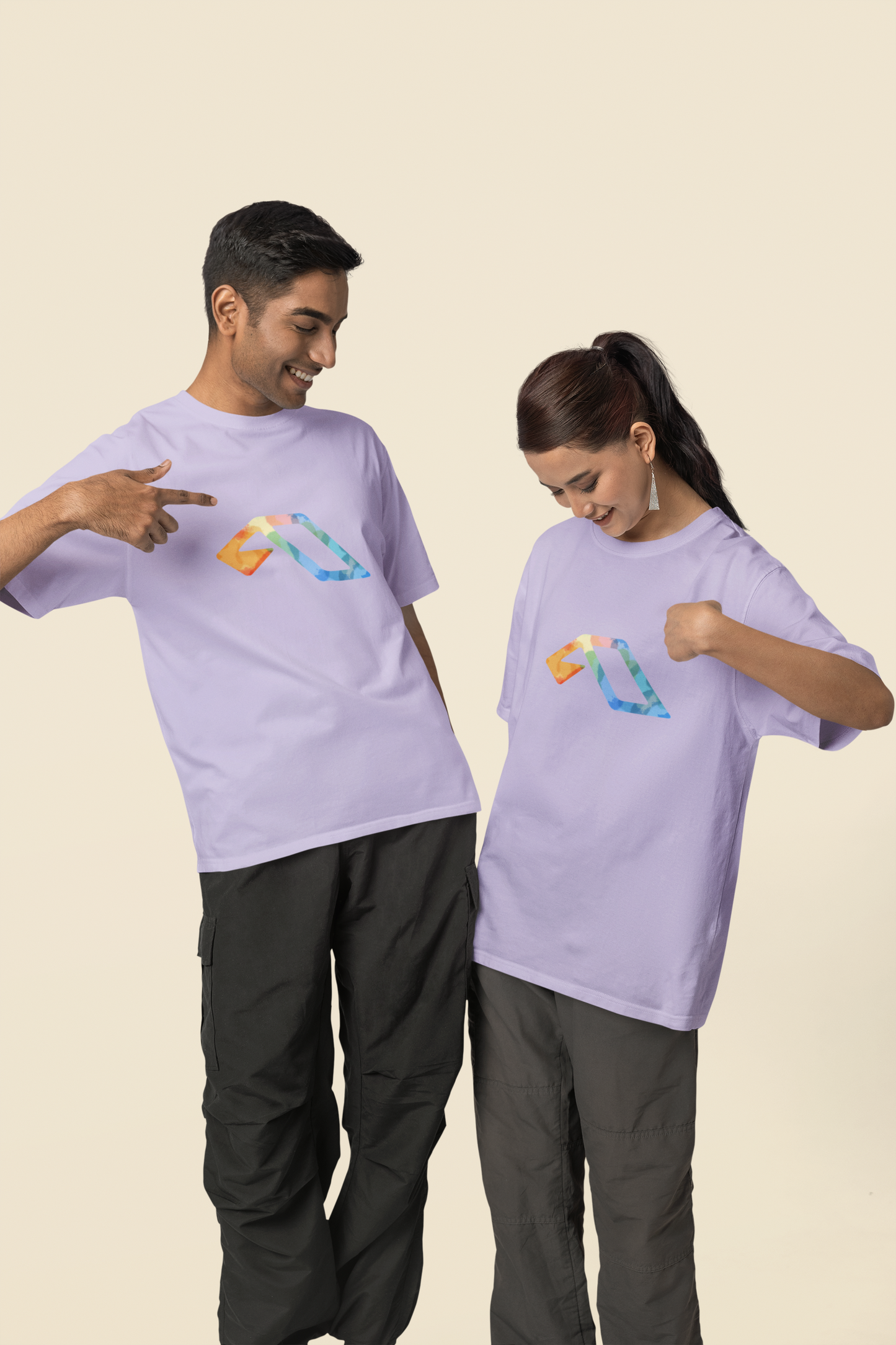 'Anjuna Multicoloured Logo' Unisex Cotton T-shirt
