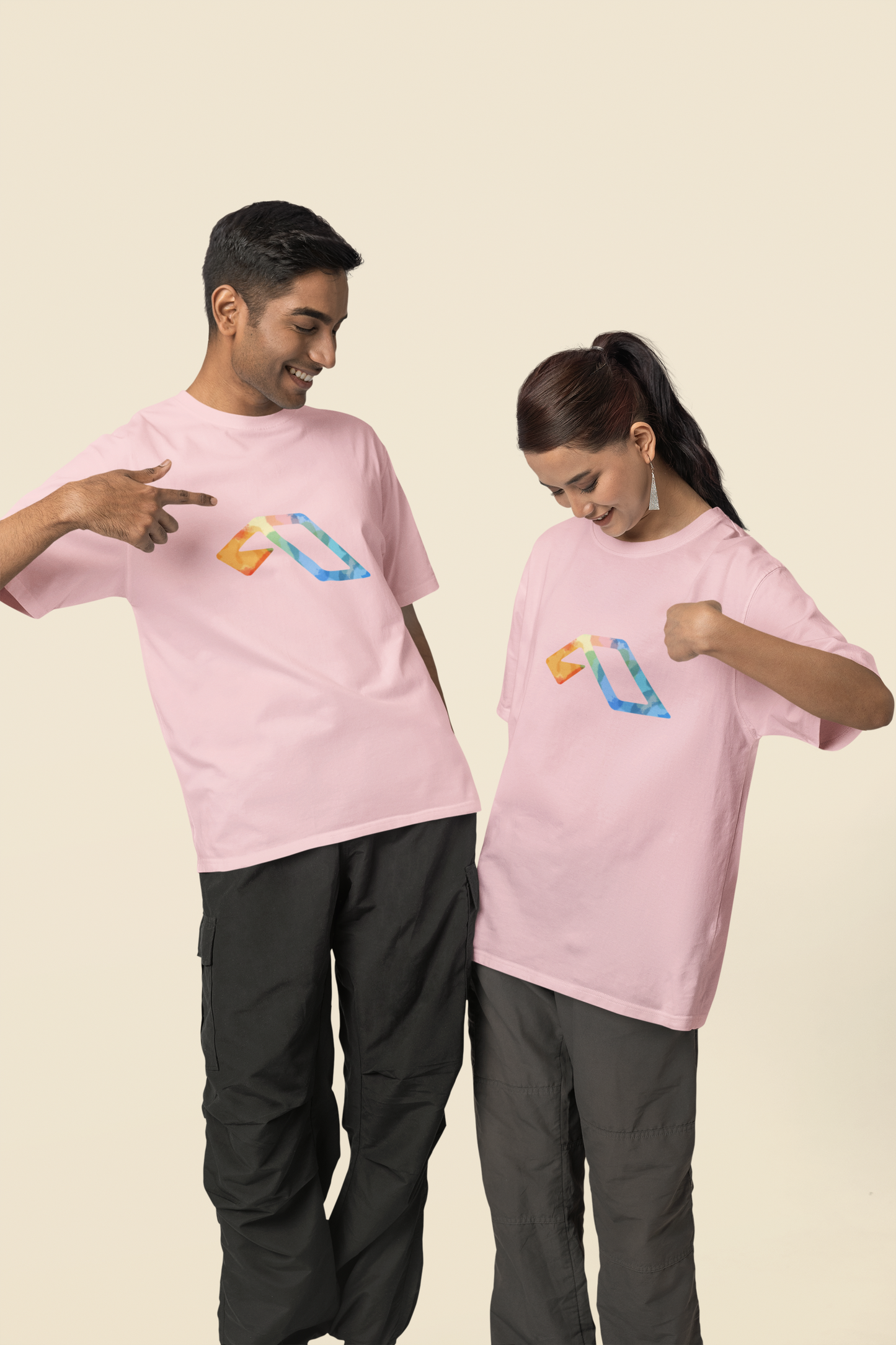 'Anjuna Multicoloured Logo' Unisex Cotton T-shirt