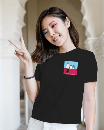 'Nap-a-holic Snoopy' Unisex Cotton T-shirt